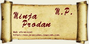Minja Prodan vizit kartica